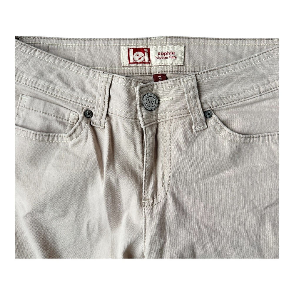 Y2K lei Sophia Hipster Flare Jeans Low Rise Khaki Size‎ 3 Junior Girls 0 Women's - Picture 3 of 6